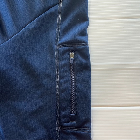 ADIDAS 1/4 Zip Warm Up Jacket Blue 3 White Stripe Size Large - Picture 7 of 12
